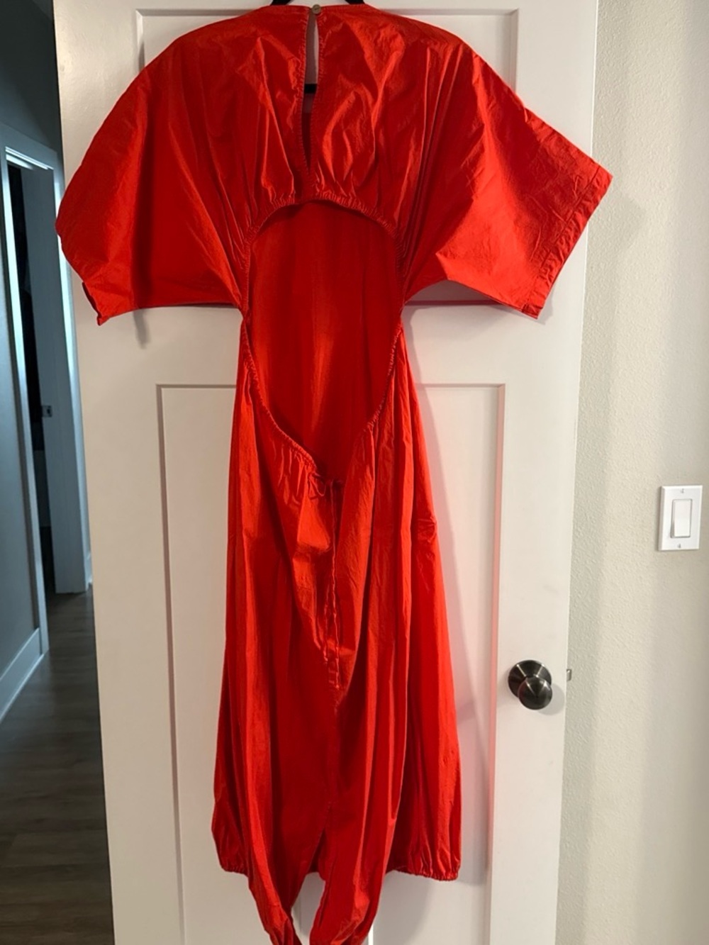 Free People Bright Red Midi Dress with Dolman Sleeves - Picture 7 of 7